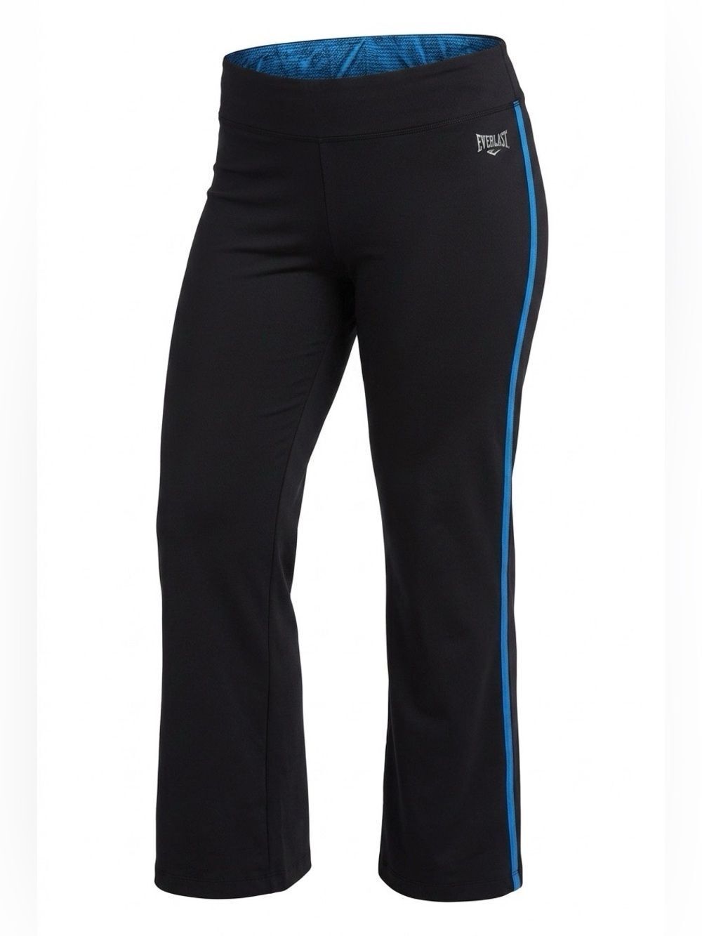 EVERLAST MISSY EVERDRI PANT IN BLACK WITH BLUE SIZE LARGE